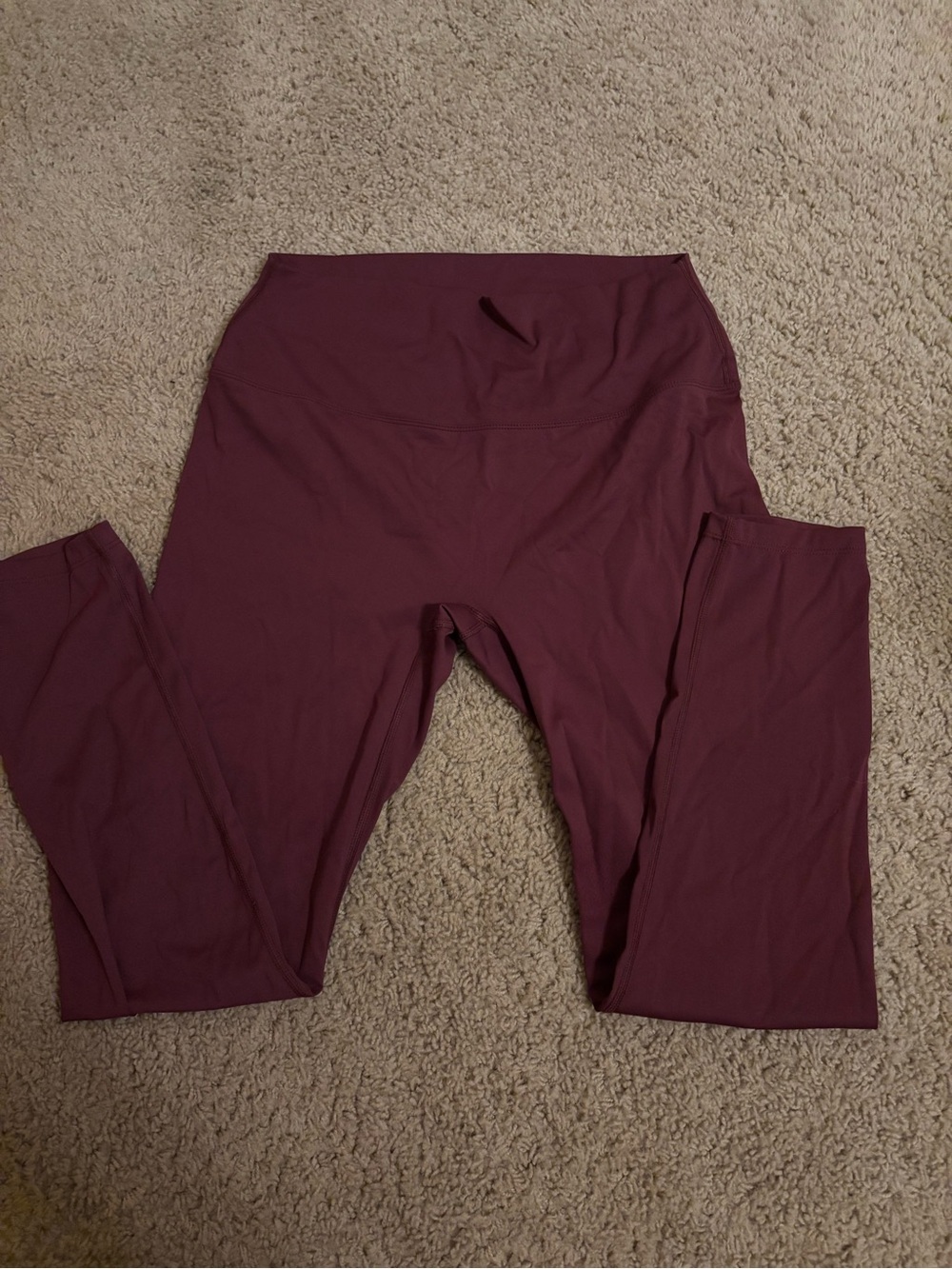 High-Rise Burgundy Workout Leggings